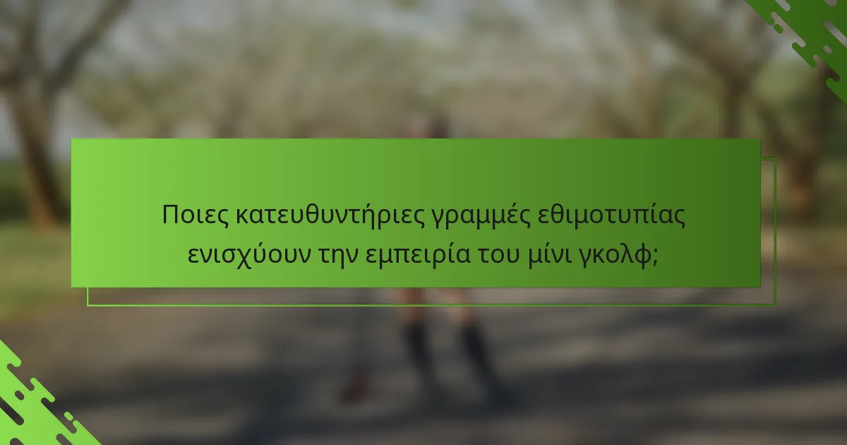 Ποιες κατευθυντήριες γραμμές εθιμοτυπίας ενισχύουν την εμπειρία του μίνι γκολφ;