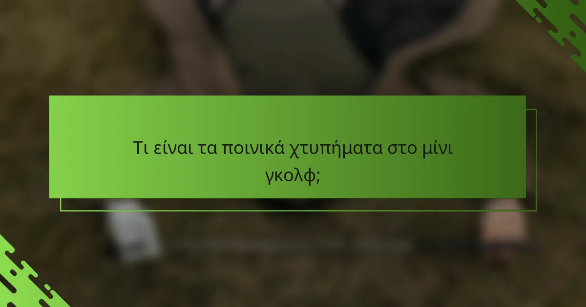 Τι είναι τα ποινικά χτυπήματα στο μίνι γκολφ;